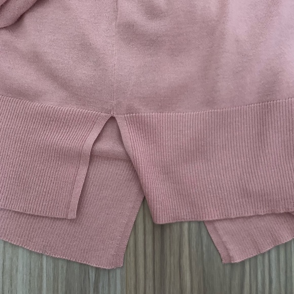 Light pink, long sleeved, mock neck, knit sweater - Picture 4 of 4